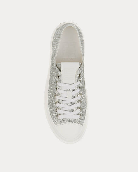 Givenchy City 4G Rhinestones Silvery Low Top Sneakers - 2