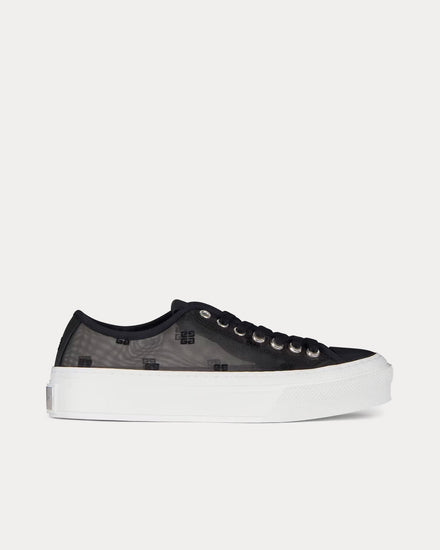 Givenchy City 4G Transparent Mesh Black / White Low Top Sneakers - 1