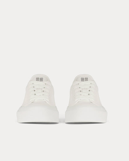 Givenchy City Leather White / Silvery Low Top Sneakers - 3