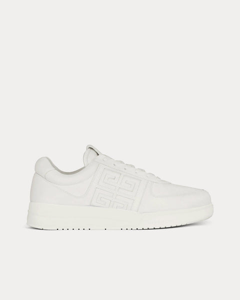 G4 Leather White Low Top Sneakers