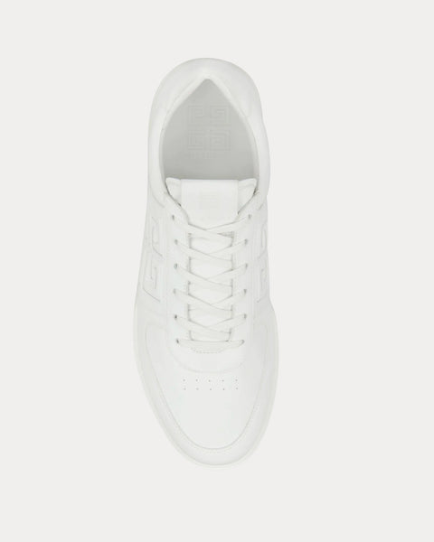 G4 Leather White Low Top Sneakers