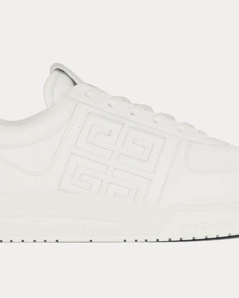 G4 Leather White Low Top Sneakers