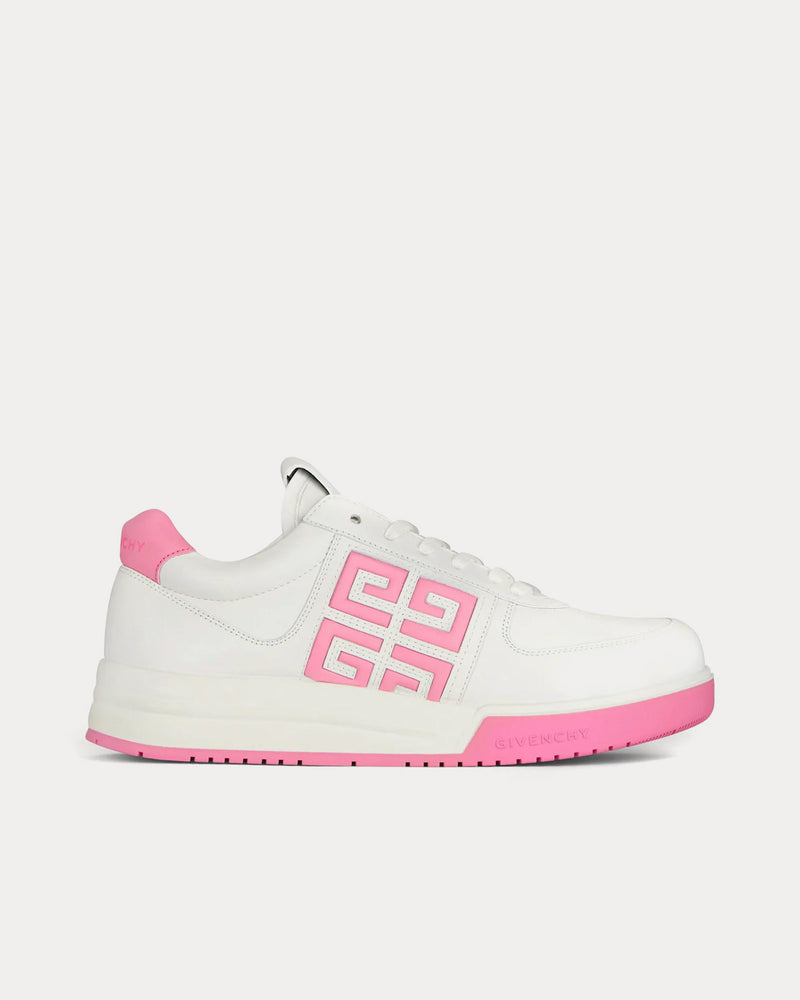 Givenchy G4 Leather White / Pink Low Top Sneakers - 1