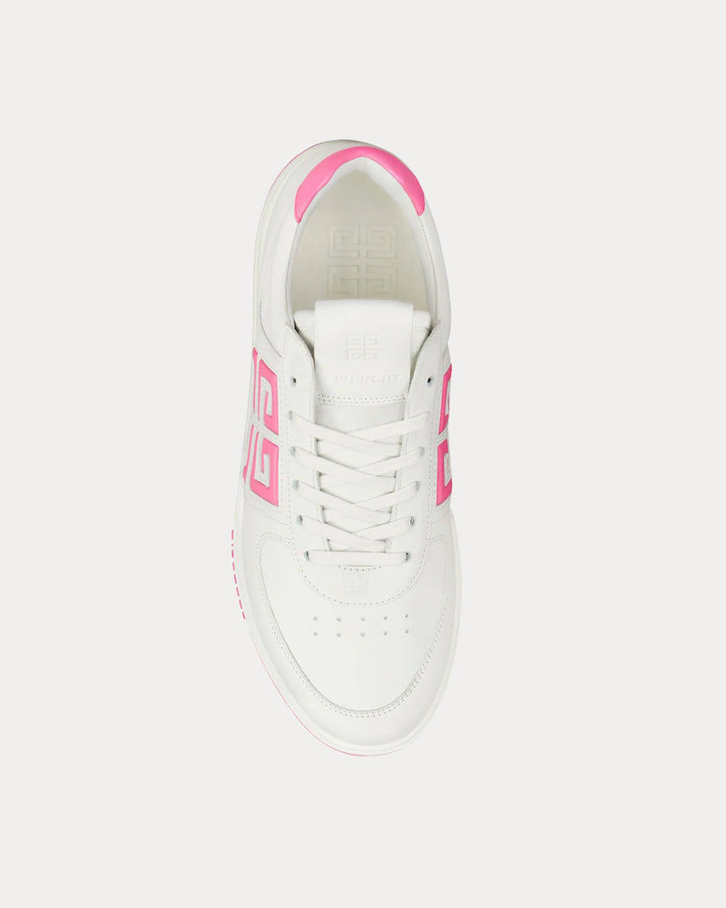 Givenchy G4 Leather White / Pink Low Top Sneakers - 2