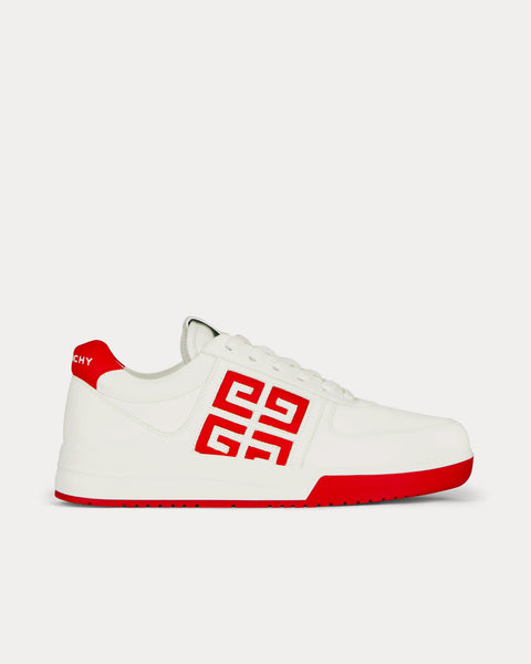 G4 Leather White / Red Low Top Sneakers
