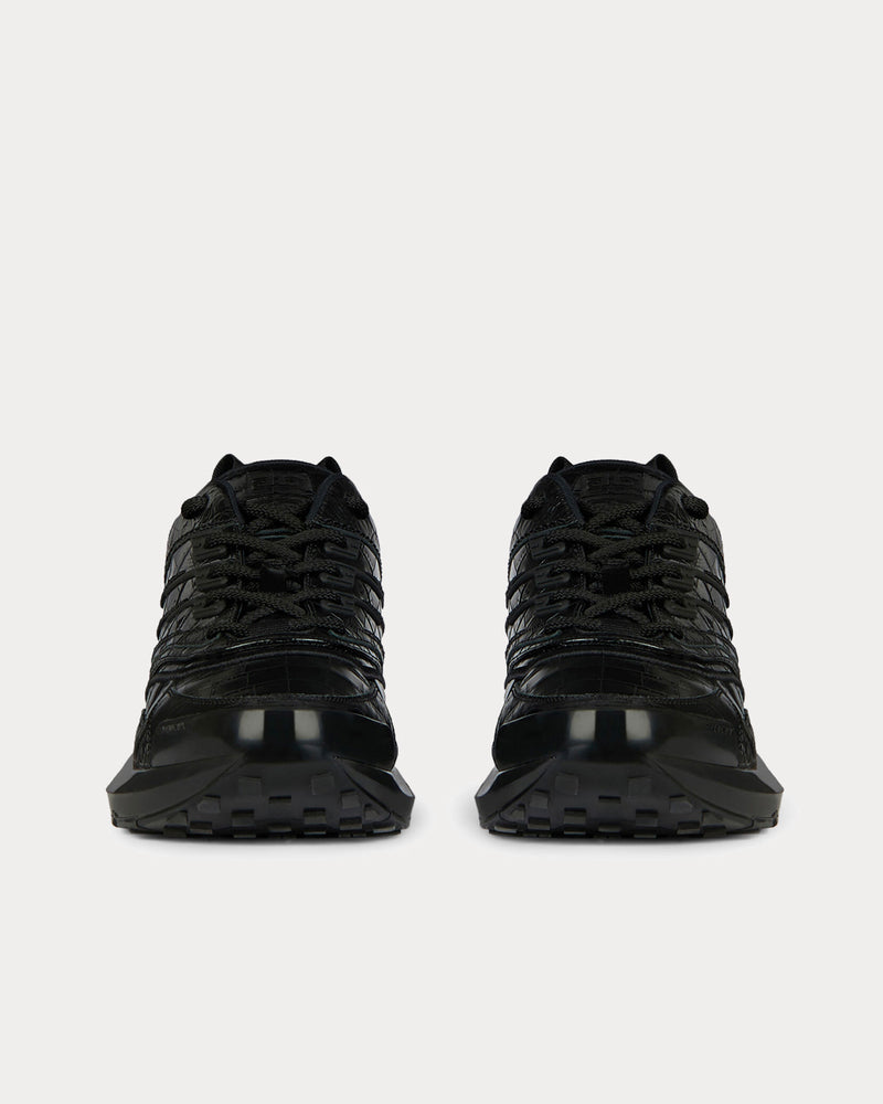 Givenchy GIV 1 Crocodile Effect Leather Black Low Top Sneakers - 2