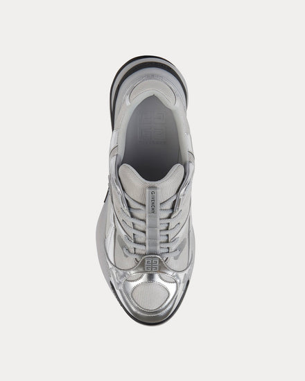 Givenchy GIV 1 TR Mesh & Metallized Leather Silver Low Top Sneakers - 2