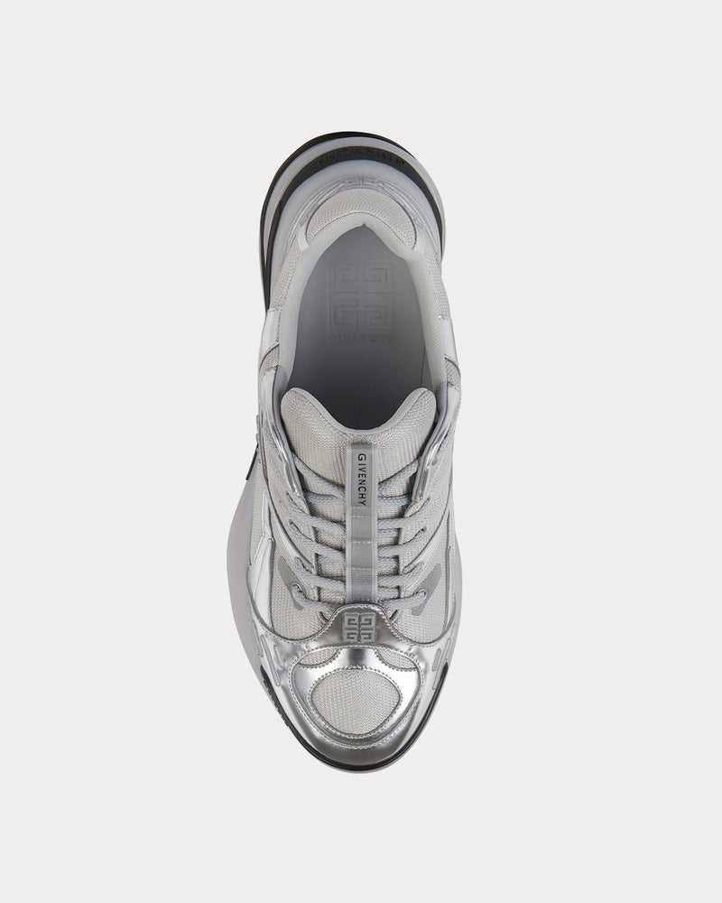 Givenchy GIV 1 TR Mesh & Metallized Leather Silver Low Top Sneakers - 2