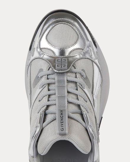 Givenchy GIV 1 TR Mesh & Metallized Leather Silver Low Top Sneakers - 6