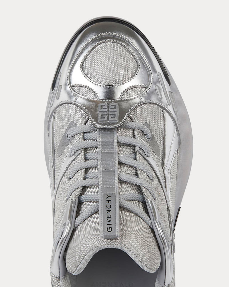 Givenchy GIV 1 TR Mesh & Metallized Leather Silver Low Top Sneakers - 6
