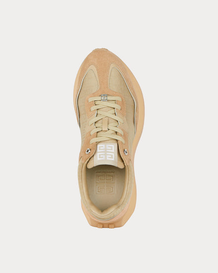 Givenchy GIV Runner Suede, Leather & 4G Jacquard Sand Light Low Top Sneakers - 2