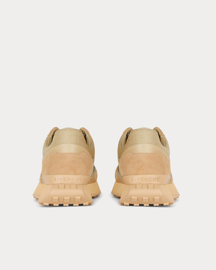 Givenchy GIV Runner Suede, Leather & 4G Jacquard Sand Light Low Top Sneakers - 4