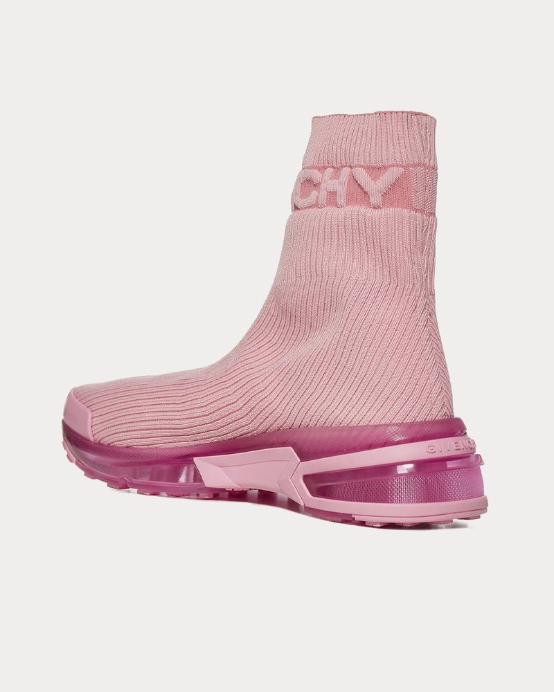 Givenchy GIV 1 Stretch Knit Baby Pink High Top Sneakers - 3