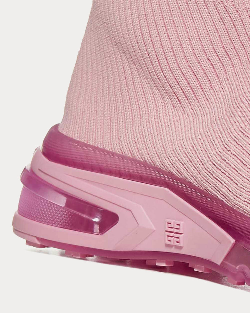 Givenchy GIV 1 Stretch Knit Baby Pink High Top Sneakers - 4