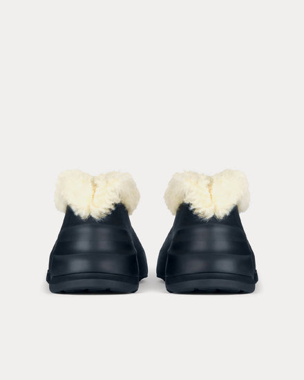 Givenchy Monumental Mallow Rubber & Shearling Black Slip Ons - 4