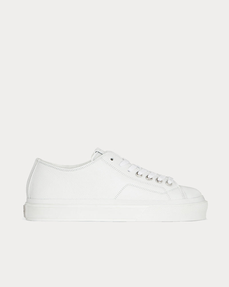 Givenchy Sneakers City in Grained Leather White Low Top Sneakers - 1