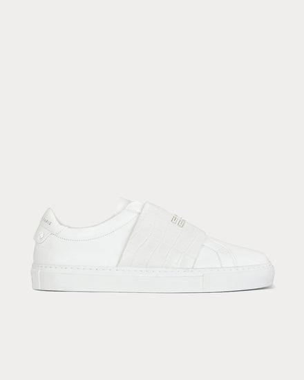 Givenchy Crocodile Effect Webbing White Low Top Sneakers - 1