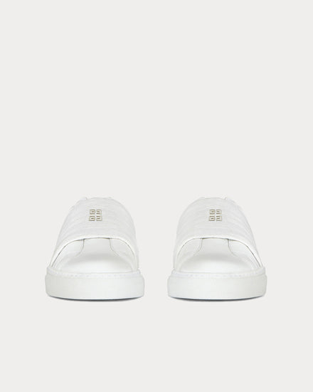 Givenchy Crocodile Effect Webbing White Low Top Sneakers - 2