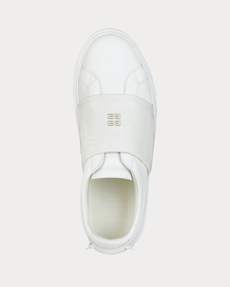 Givenchy Crocodile Effect Webbing White Low Top Sneakers - 3