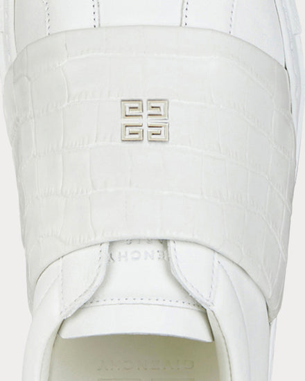 Givenchy Crocodile Effect Webbing White Low Top Sneakers - 5