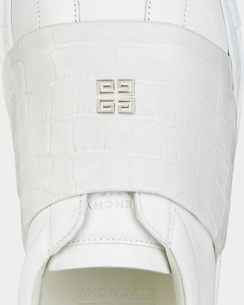 Givenchy Crocodile Effect Webbing White Low Top Sneakers - 5