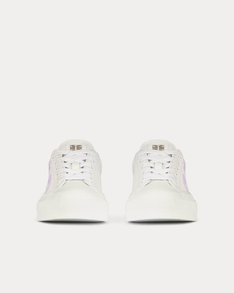 Givenchy x Josh Smith City Sport in 4G Printed Leather White / Lilac Low Top Sneakers - 3