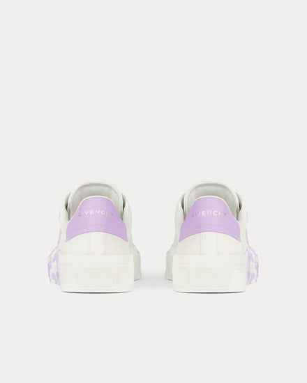 Givenchy x Josh Smith City Sport in 4G Printed Leather White / Lilac Low Top Sneakers - 4