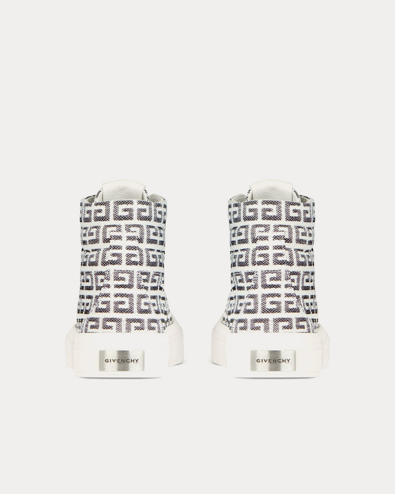 Givenchy City In 4G Jacquard Black / White High Top Sneakers - 3