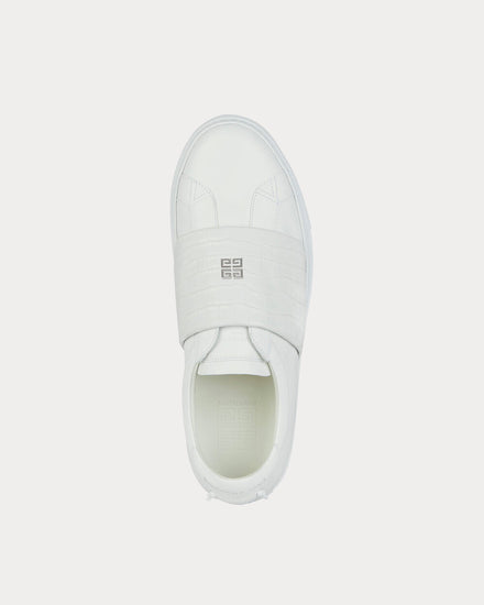 Givenchy Crocodile Effect Webbing White Slip On Sneakers - 3