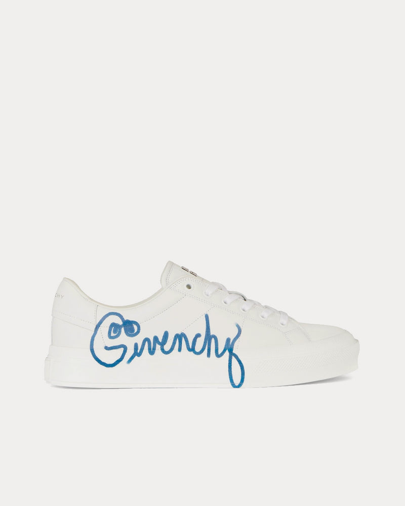 Givenchy City Sport Print Leather White Low Top Sneakers - 1