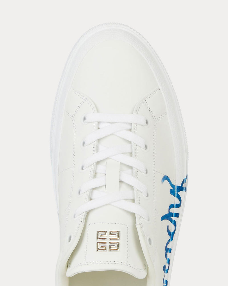 Givenchy City Sport Print Leather White Low Top Sneakers - 6