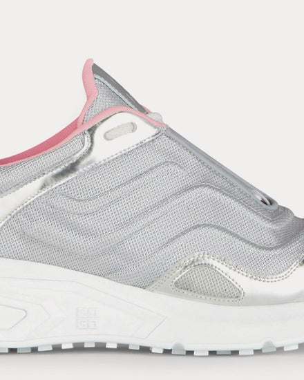 Givenchy GIV 1 Light Technical Canvas & Metallized Silver Grey Low Top Sneakers - 6