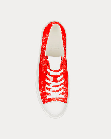 Givenchy City in Bandana Printed Canvas Red Low Top Sneakers - 2