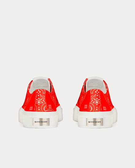 Givenchy City in Bandana Printed Canvas Red Low Top Sneakers - 3