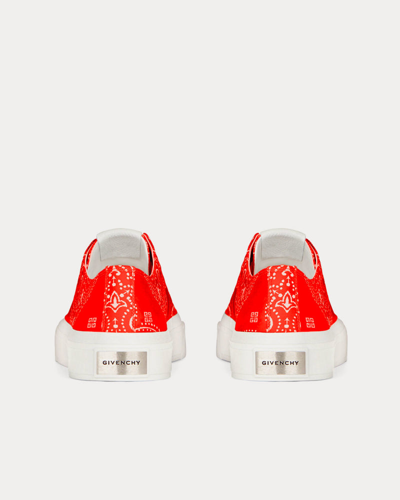Givenchy City in Bandana Printed Canvas Red Low Top Sneakers - 3