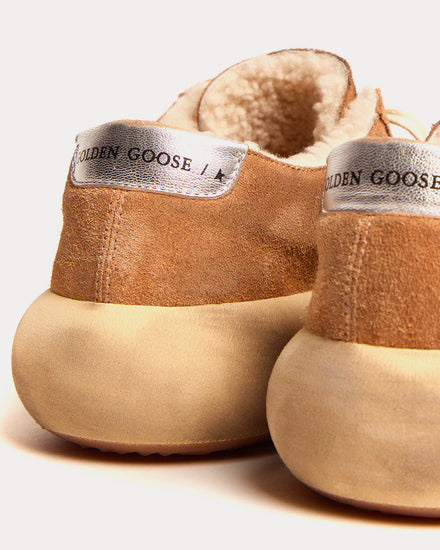 Golden Goose Space-Star Tobacco-colored suede with Shearling Lining Low Top Sneakers - 3