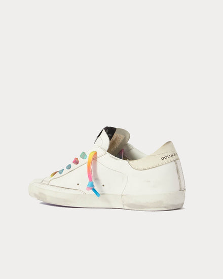 Golden Goose Superstar Perforated Distressed Leather White Low Top Sneakers - 2