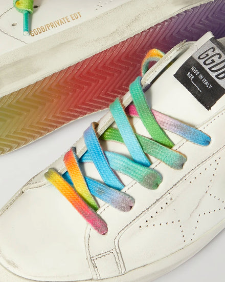 Golden Goose Superstar Perforated Distressed Leather White Low Top Sneakers - 3