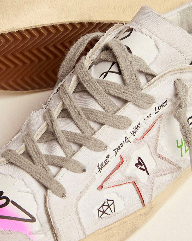 Golden Goose Super-Star Dream Maker with Reverse Construction & Hidden Details White Low Top Sneakers - 3