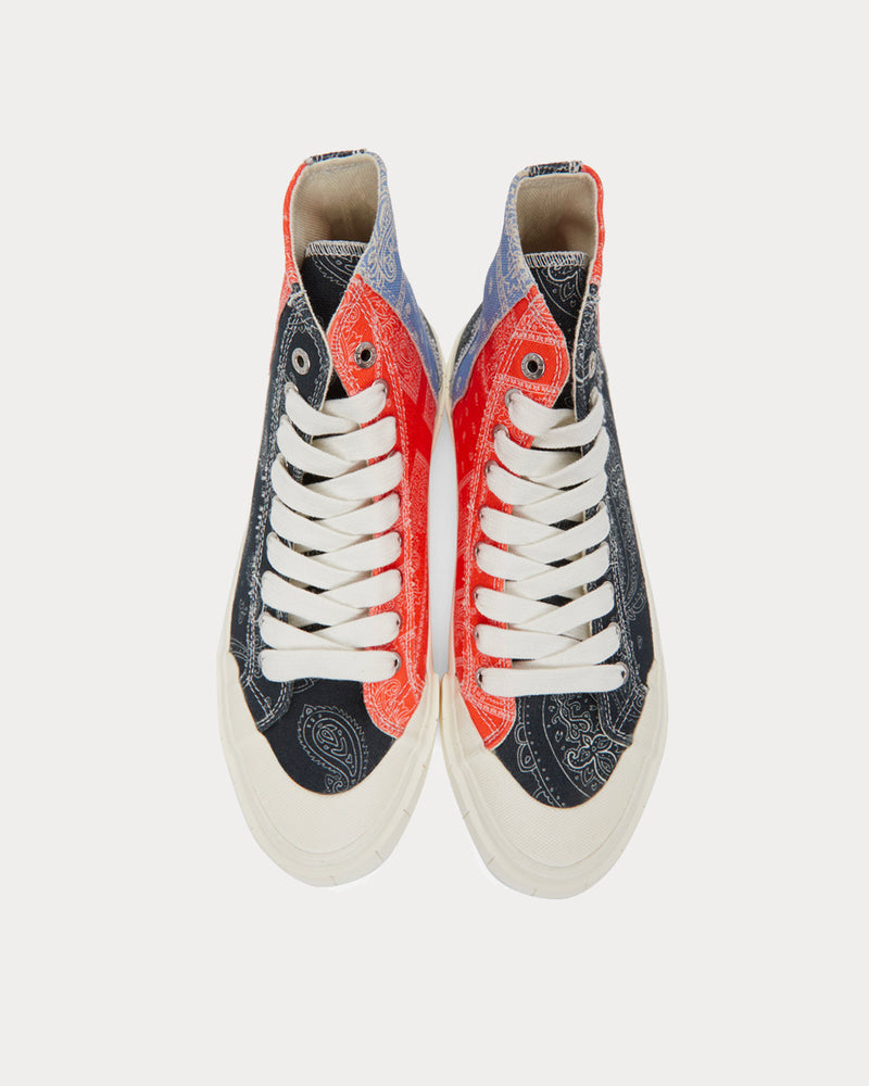 Good News Palm Paisley Patchwork Black & Orange High Top Sneakers - 2