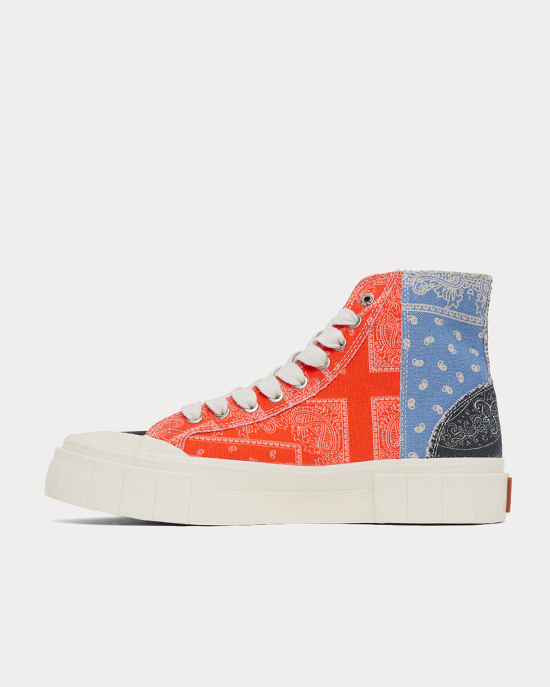 Good News Palm Paisley Patchwork Black & Orange High Top Sneakers - 3