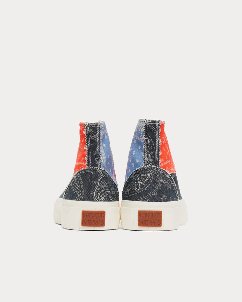 Good News Palm Paisley Patchwork Black & Orange High Top Sneakers - 4