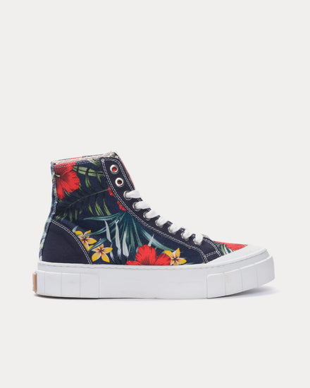 Good News Juice Navy Floral High Top Sneakers - 1