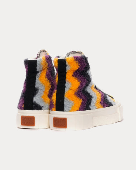 Good News Palm Moroccan Purple / Orange High Top Sneakers - 3