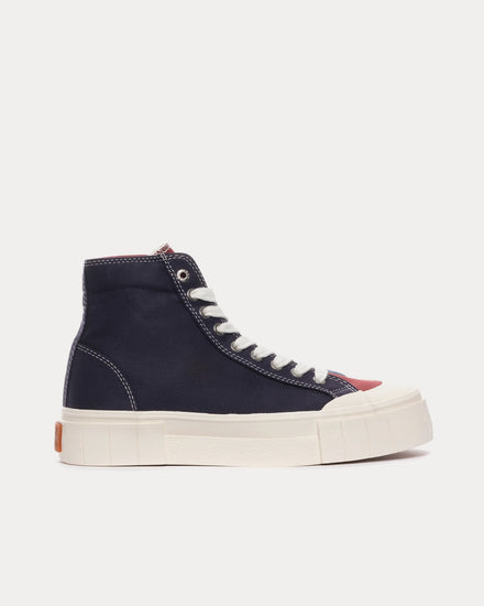 Good News Palm Tencel Navy / Brown High Top Sneakers - 1