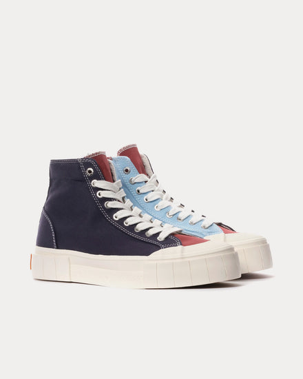 Good News Palm Tencel Navy / Brown High Top Sneakers - 2