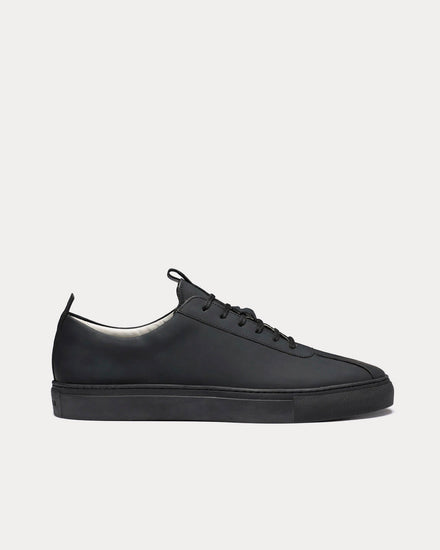 Grenson Sneaker 1 Rubberised Leather Black Low Top Sneakers - 1