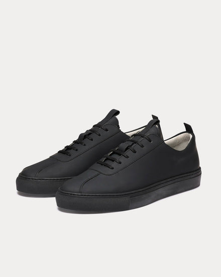 Grenson Sneaker 1 Rubberised Leather Black Low Top Sneakers - 3