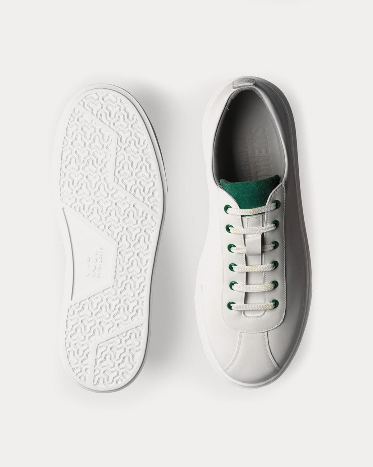 Grenson - Sneaker 30 Leather White / Green Low Top Sneakers