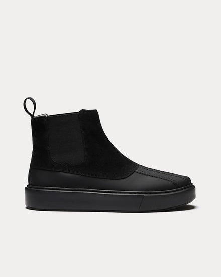 Grenson Sneaker 52 Suede & Rubberised Black High Top Sneakers - 1